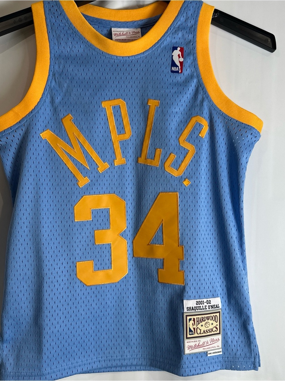 Mitchell & Ness MPLS #34 Hardwood Classics Jersey - Blue/Yellow Shaq O Neal